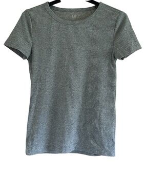 GAP Ribbed Gray Size Small Short Sleeve Tee